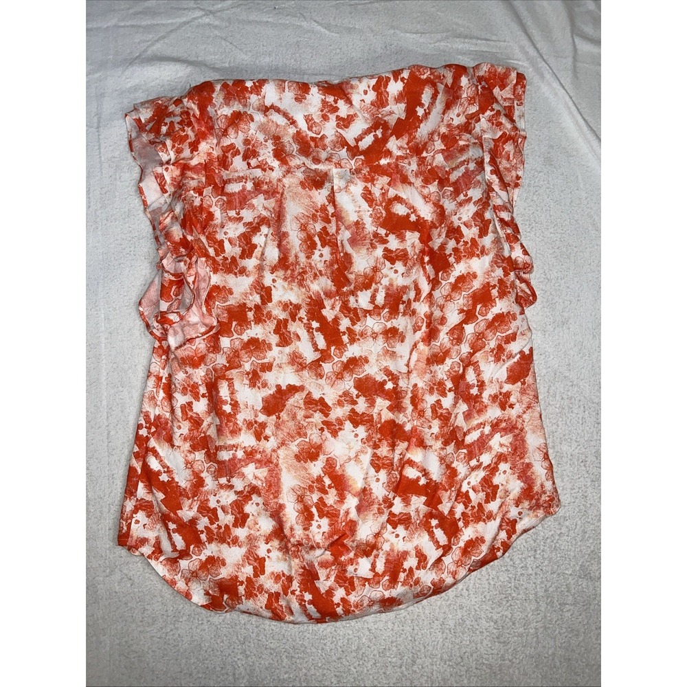 NWT KUT Froth The Kloth Sleeveless Coral White Ruffles Feminine summer Medium - Picture 9 of 9
